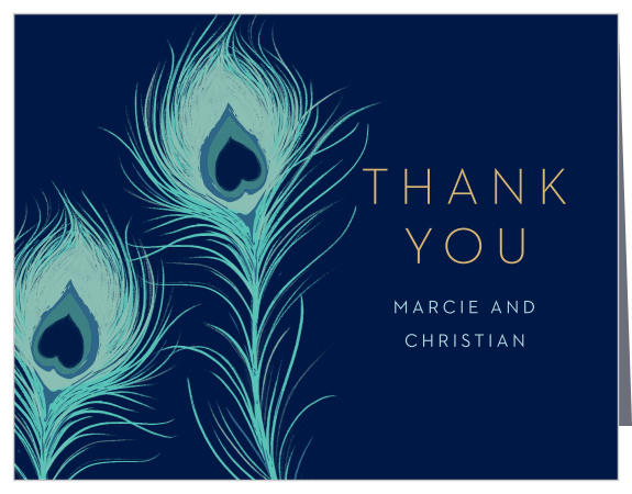 Thank your friends and family for celebrating your love with our Peacock Betrothal Engagement Thank You Cards.