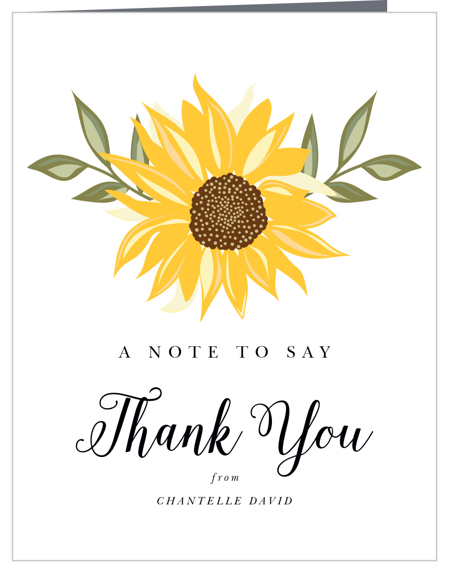 Sunflower Burst Graduation Thank You Cards
