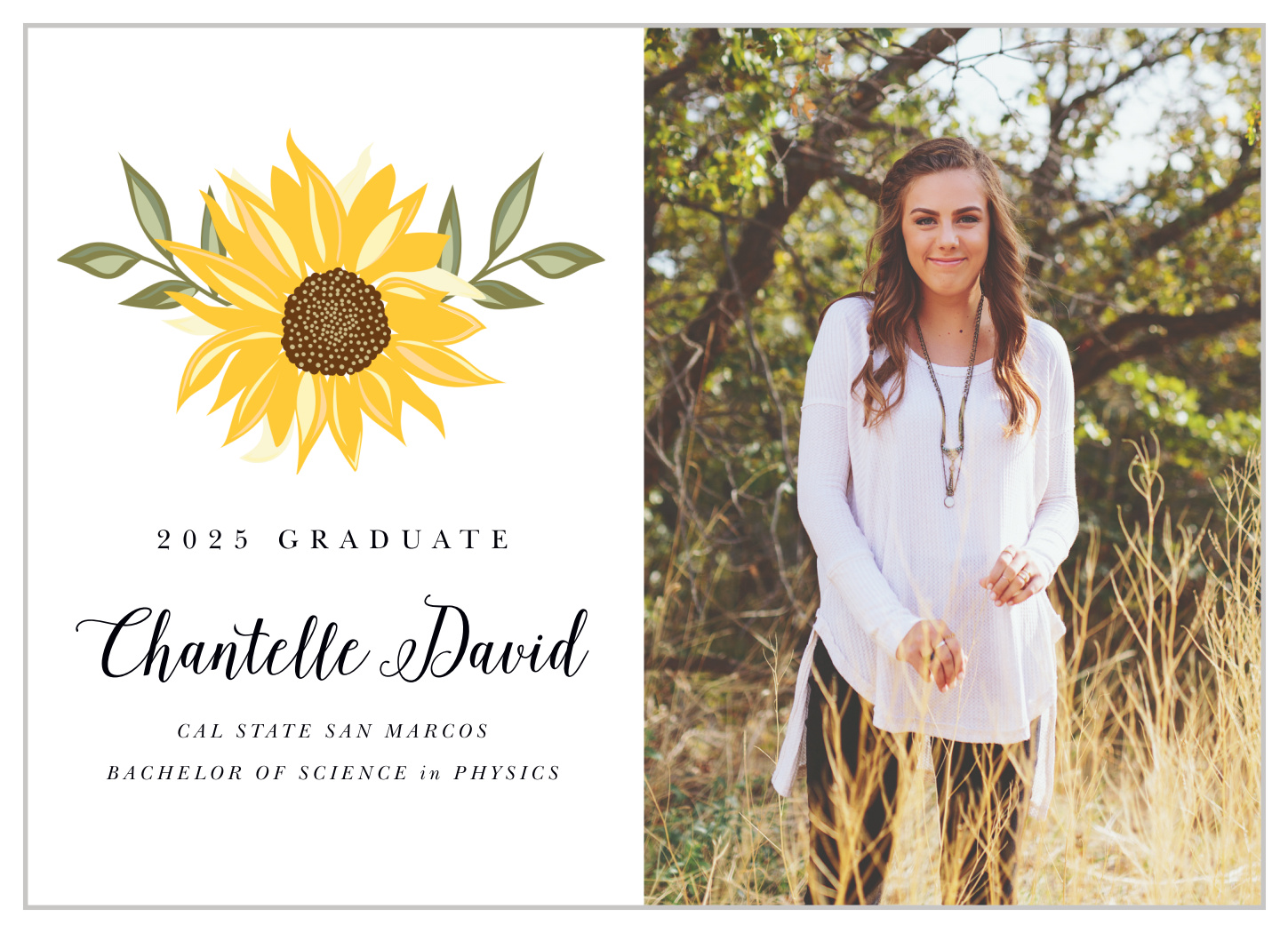 Sunflower Burst Graduation Announcements