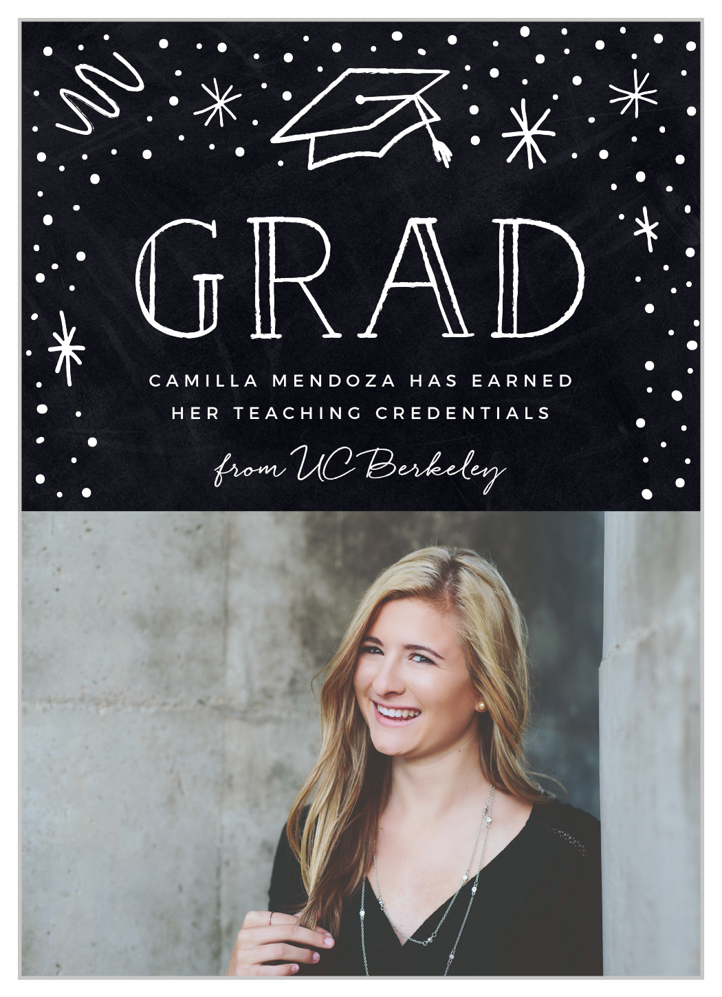 Teacher's Chalkboard Graduation Announcements