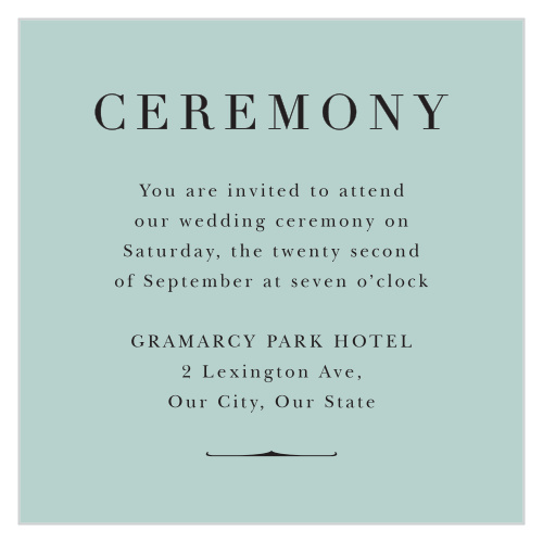 Vintage Elegance Ceremony Cards