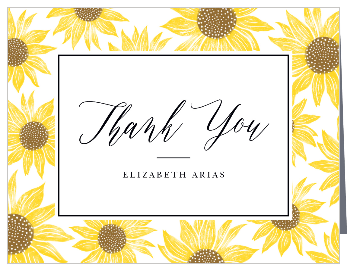 Sunflower Student Graduation Thank You Cards