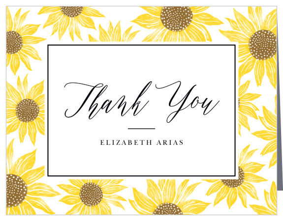 Sunflower Student Graduation Thank You Cards