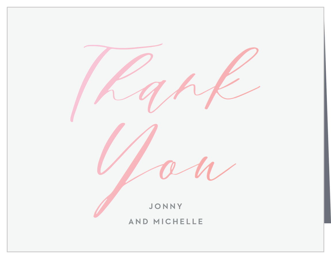 Romantic Gradient Engagement Thank You Cards