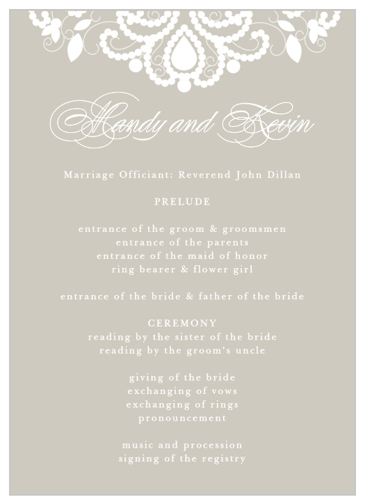 Old Fashioned Charm Wedding Programs