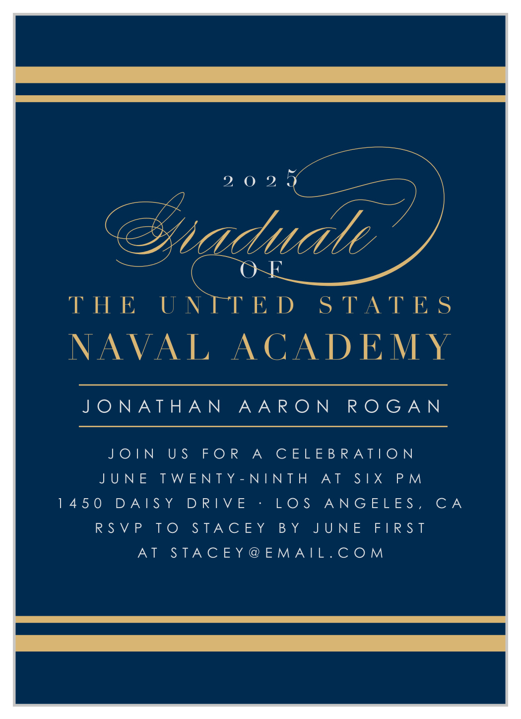 Navy Graduate Graduation Invitations