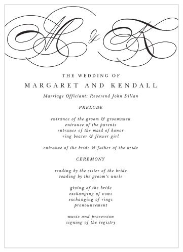 Chic Couple Wedding Programs