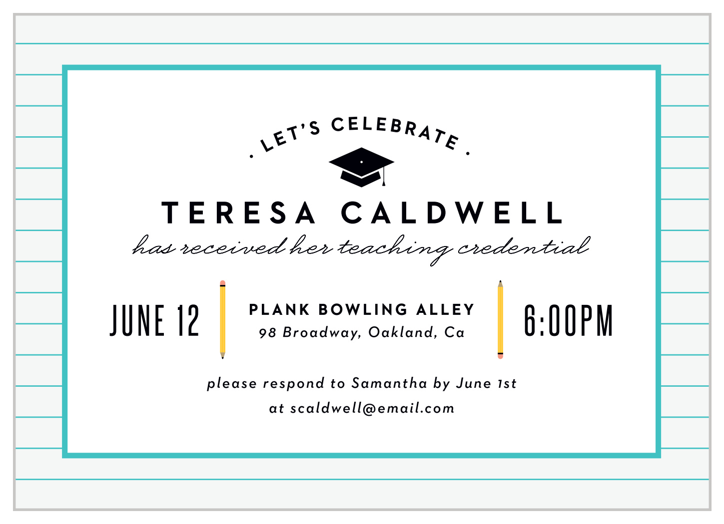 Teacher's Pencils Graduation Invitations