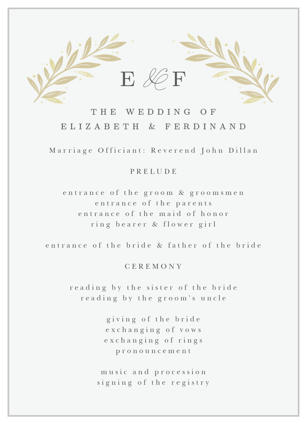 Modern Half Circle Wedding Programs