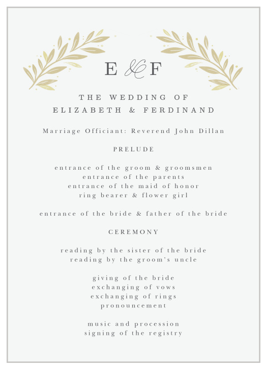 Modern Half Circle Wedding Programs