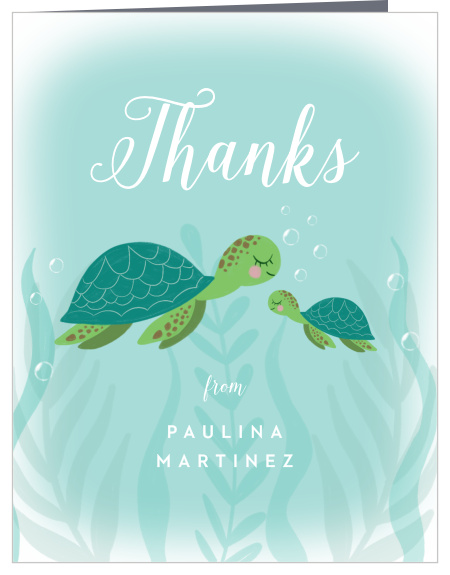 Sea Turtles Baby Shower Thank You Cards