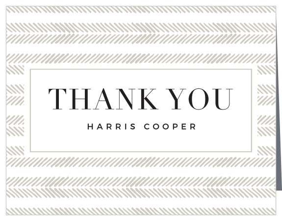 Herringbone Stripes Retirement Thank You Cards
