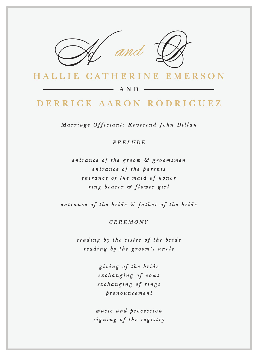 Timeless Classic Wedding Programs