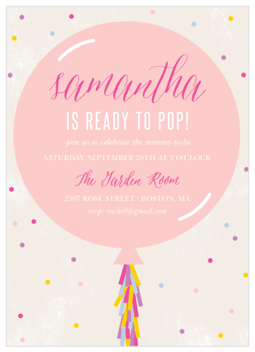 It's time for a bursting baby shower with our Ready To Pop Baby Shower Invitations!