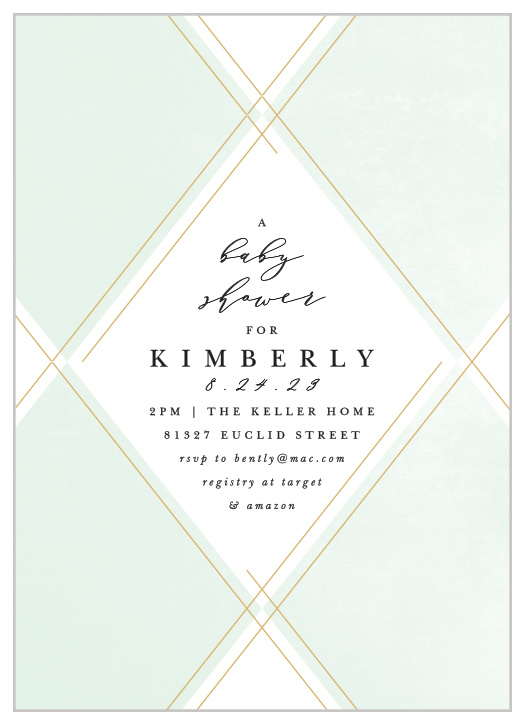 Give a classic approach to your shower with our Classic Gold Baby Shower Invitations.