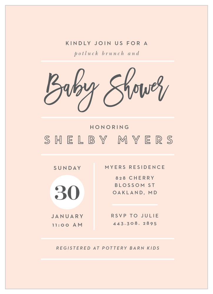 Modern Dividers Baby Shower Invitations