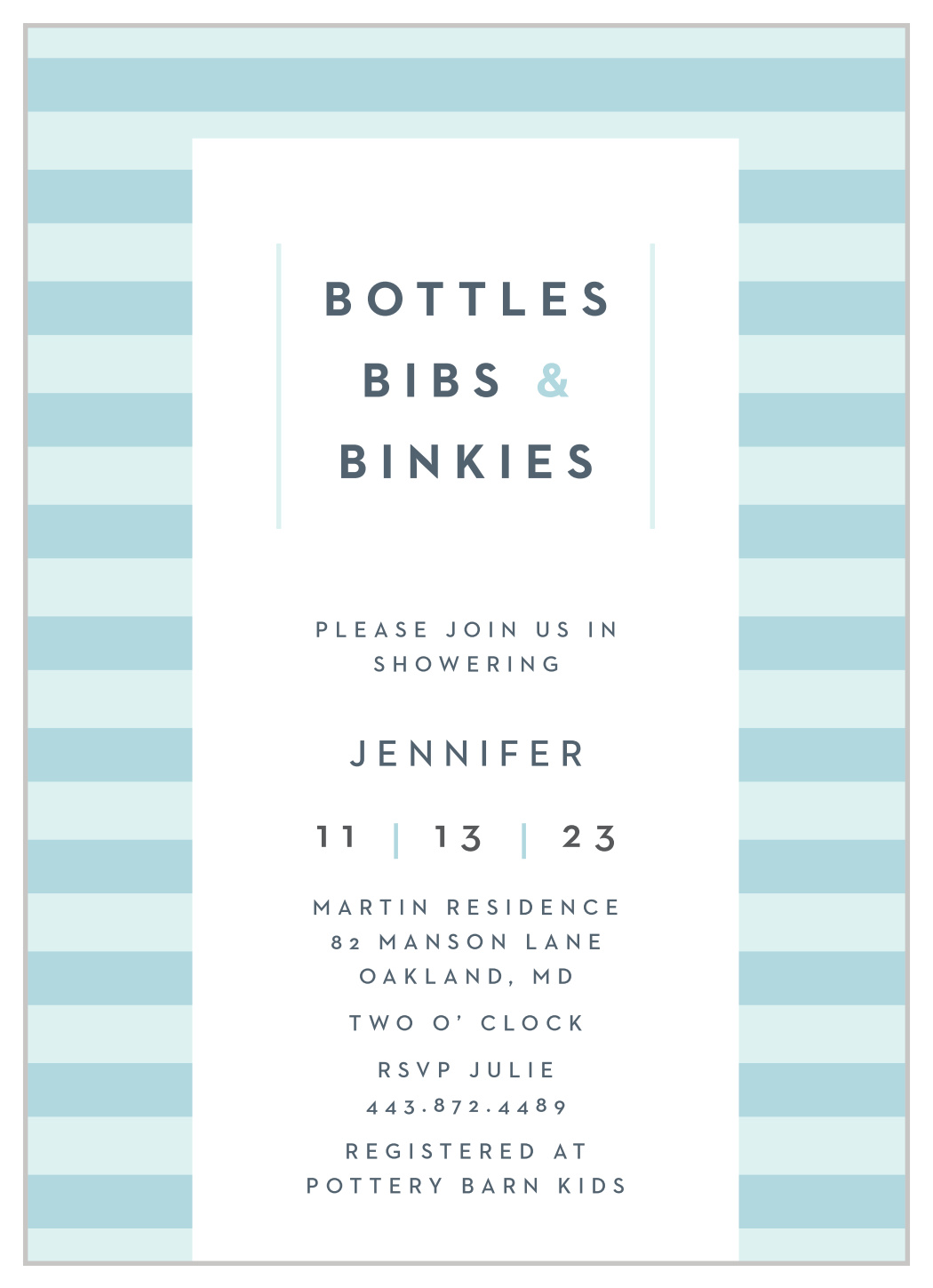 Bottles & Bibs Baby Shower Invitations