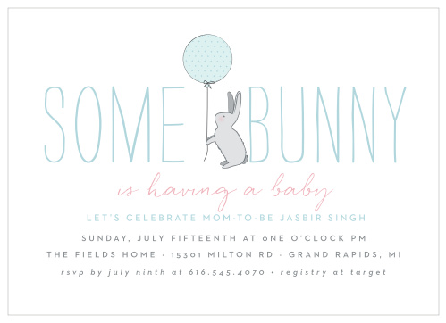 Gather the people you care about most for a celebration with our illustrated Some Bunny Baby Shower Invitations.