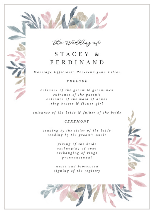Sweetly Framed Wedding Programs