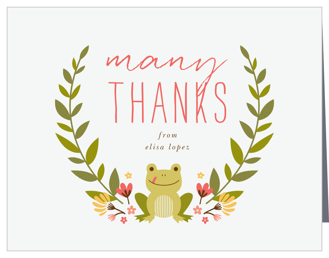 Frog Wreath Baby Shower Thank You Cards