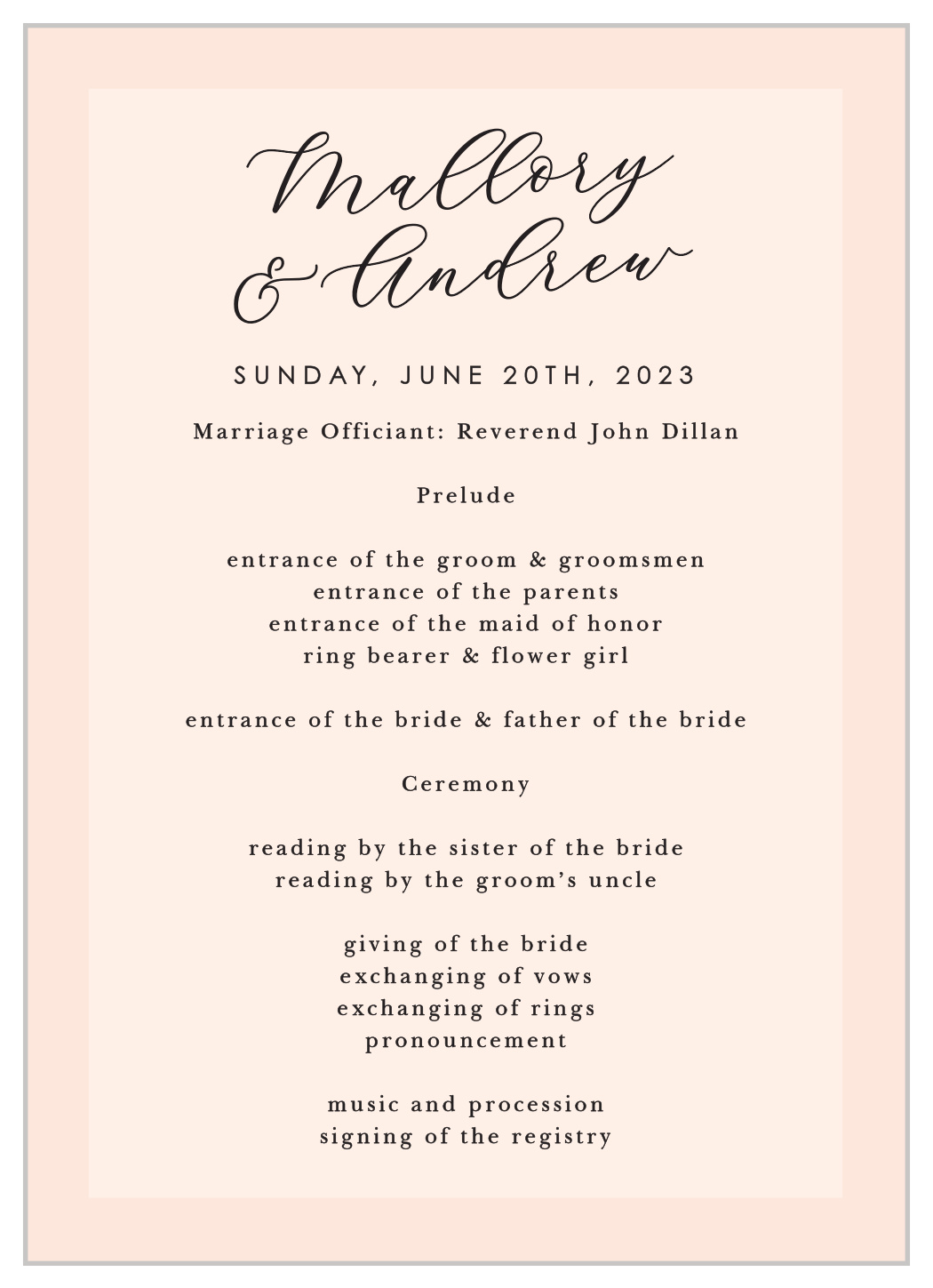 Lovely Photo Wedding Programs