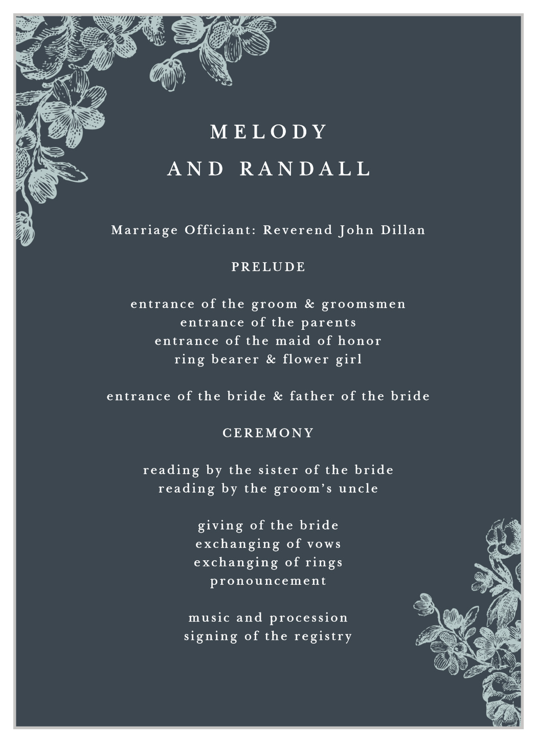 Victorian Square Wedding Programs