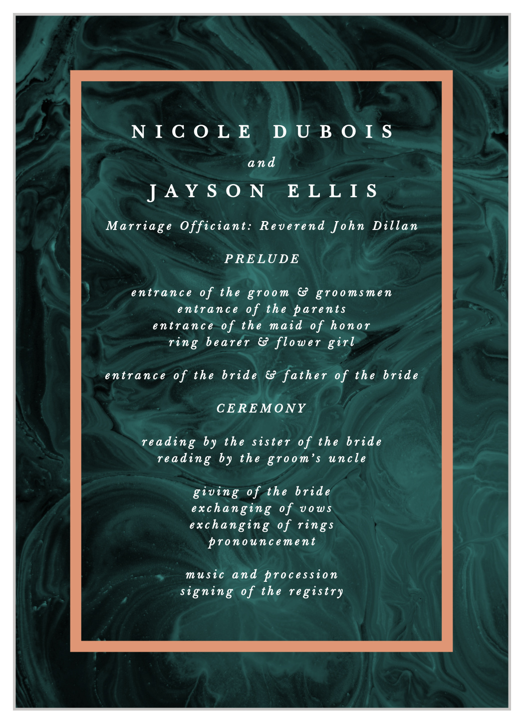 Simply Formal Wedding Programs