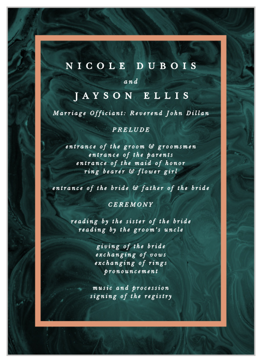 Simply Formal Wedding Programs