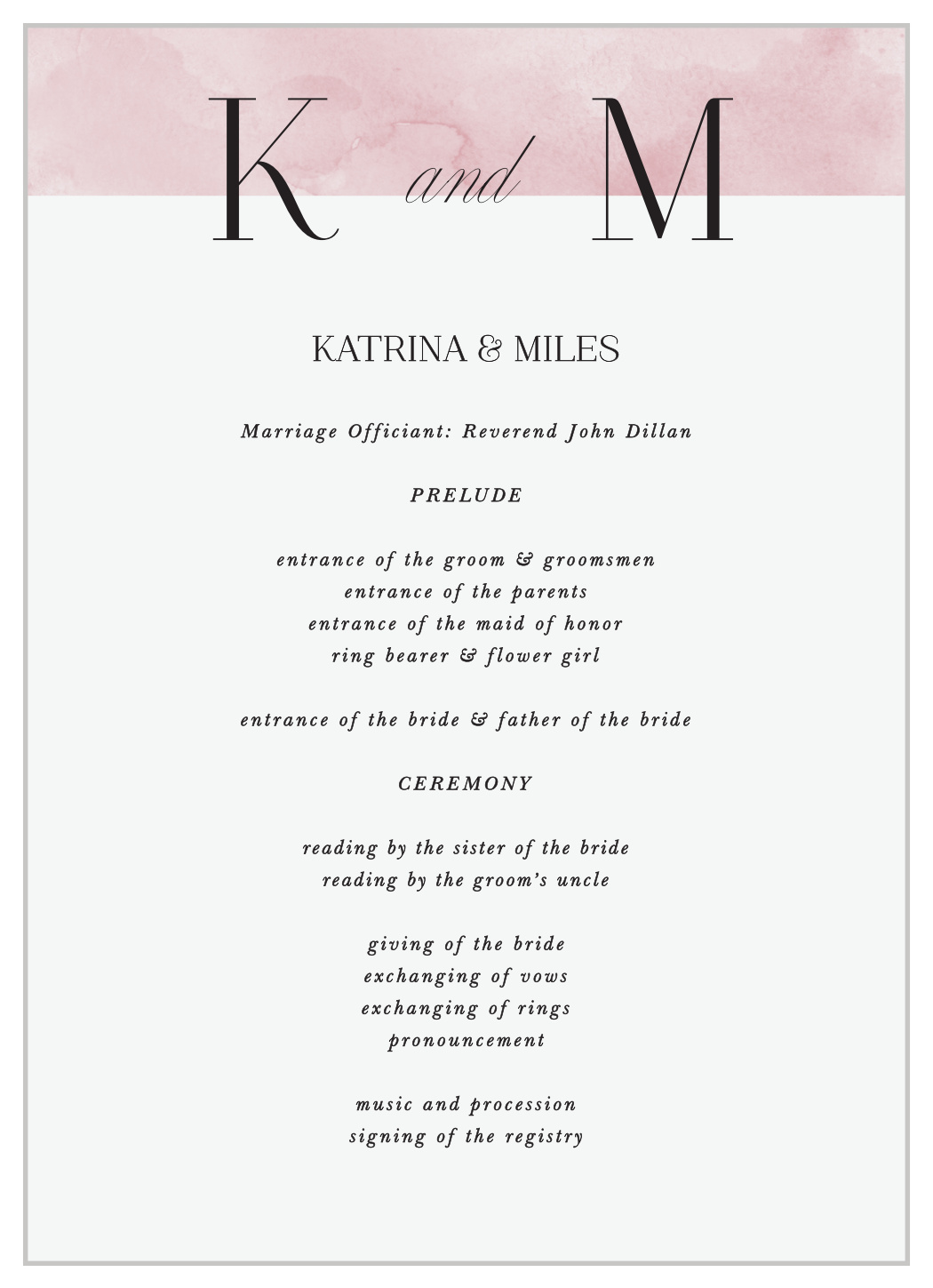 Colorful Band Wedding Programs