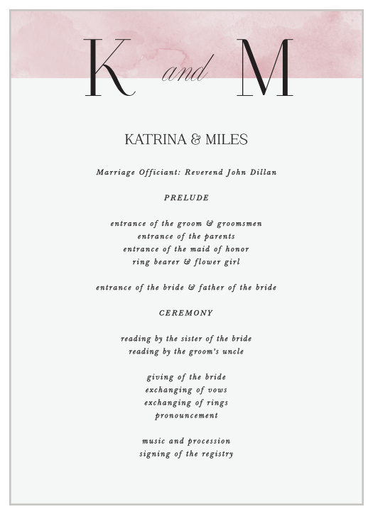 Colorful Band Wedding Programs