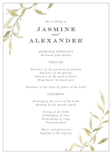 Vintage Classic Wedding Programs