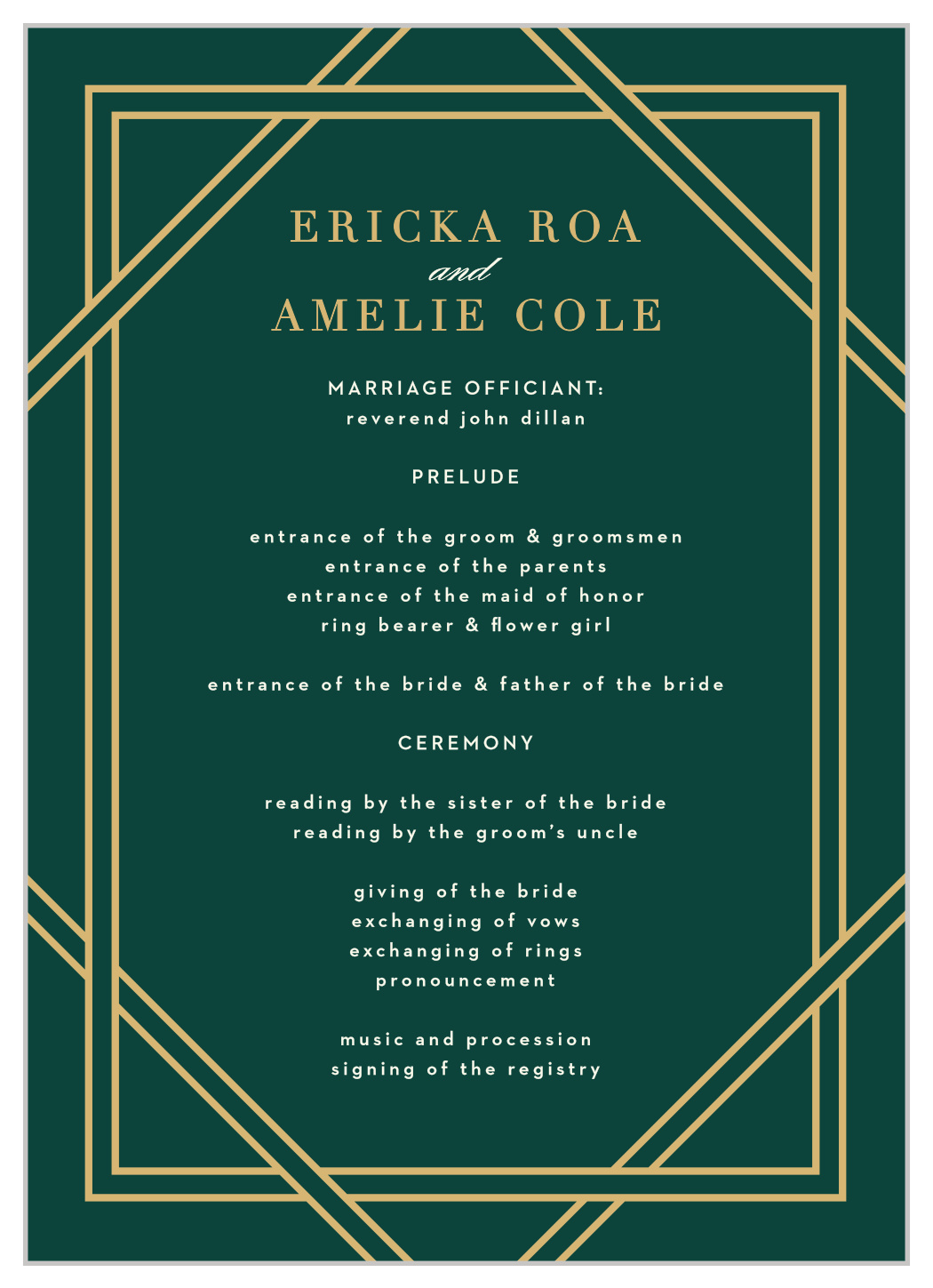 Elegant Overlap Wedding Programs