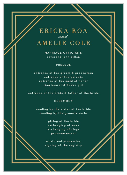 Elegant Overlap Wedding Programs