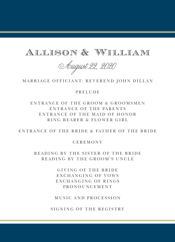 Photo Ribbon Wedding Programs