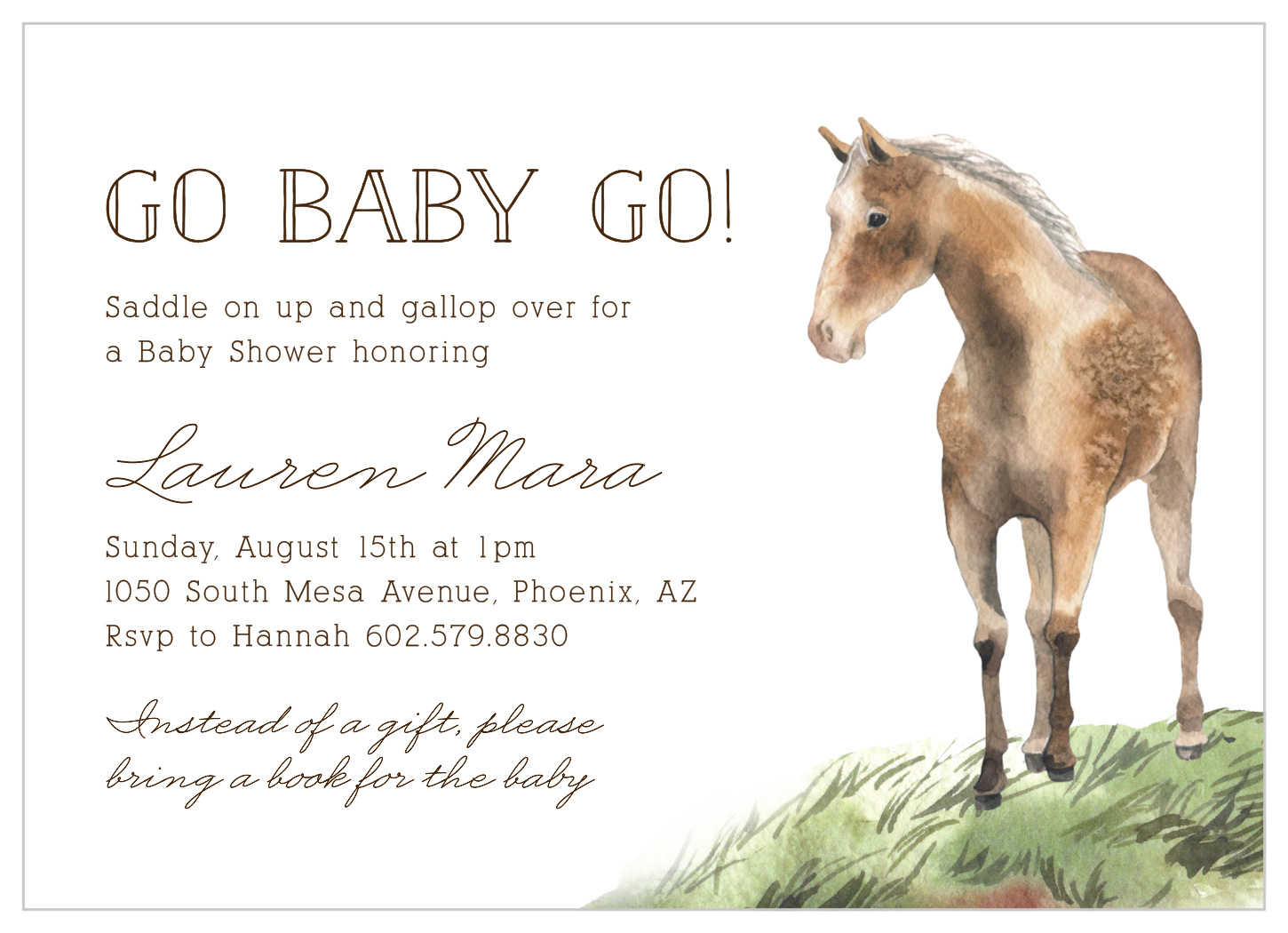 Winter Mane Baby Shower Invitations