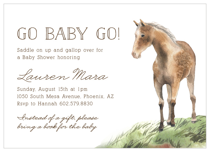 Gather your closest friends and family to celebrate your little one on the way with our Winter Mane Baby Shower Invitations.