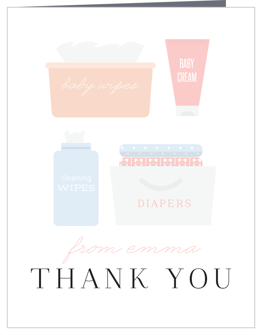 Changing Table Baby Shower Thank You Cards