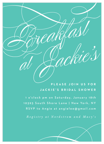 Our Classic Breakfast Bridal Shower Invitations is a chic and classic choice to symbolize your big celebration. 