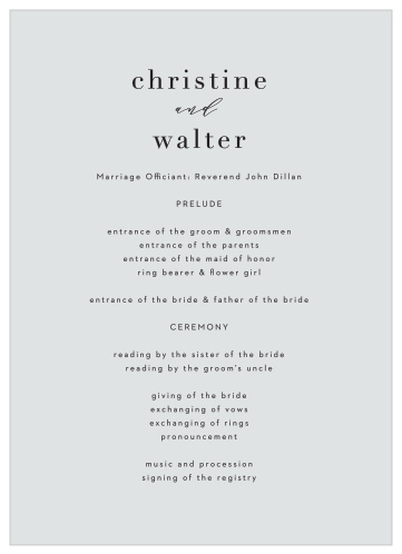 Cascading Photo Wedding Programs