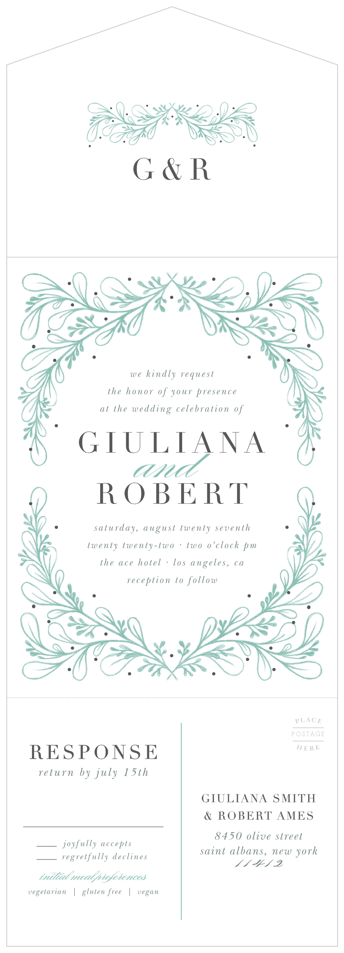 Fairytale Frame Seal & Send Wedding Invitations
