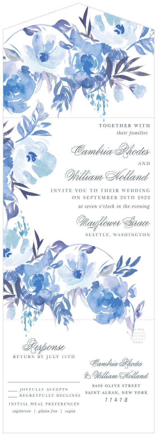 Your love is in full bloom with the floral beauty of our Dainty Wildflowers Seal & Send Wedding Invitations. 