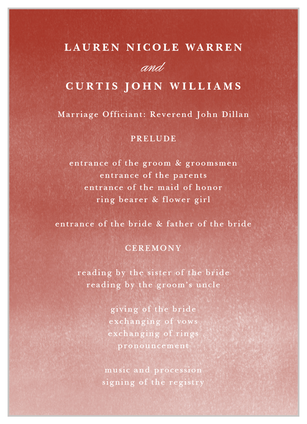 Happy Couple Wedding Programs