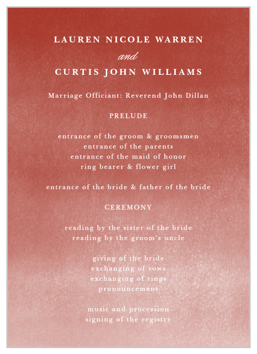 Happy Couple Wedding Programs