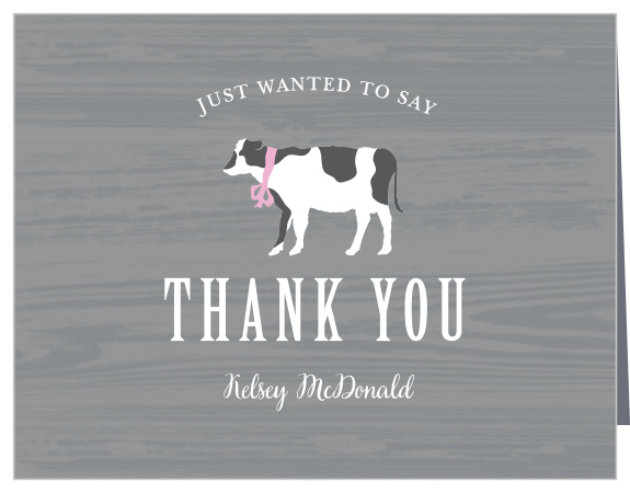 Country Calf Baby Shower Thank You Cards