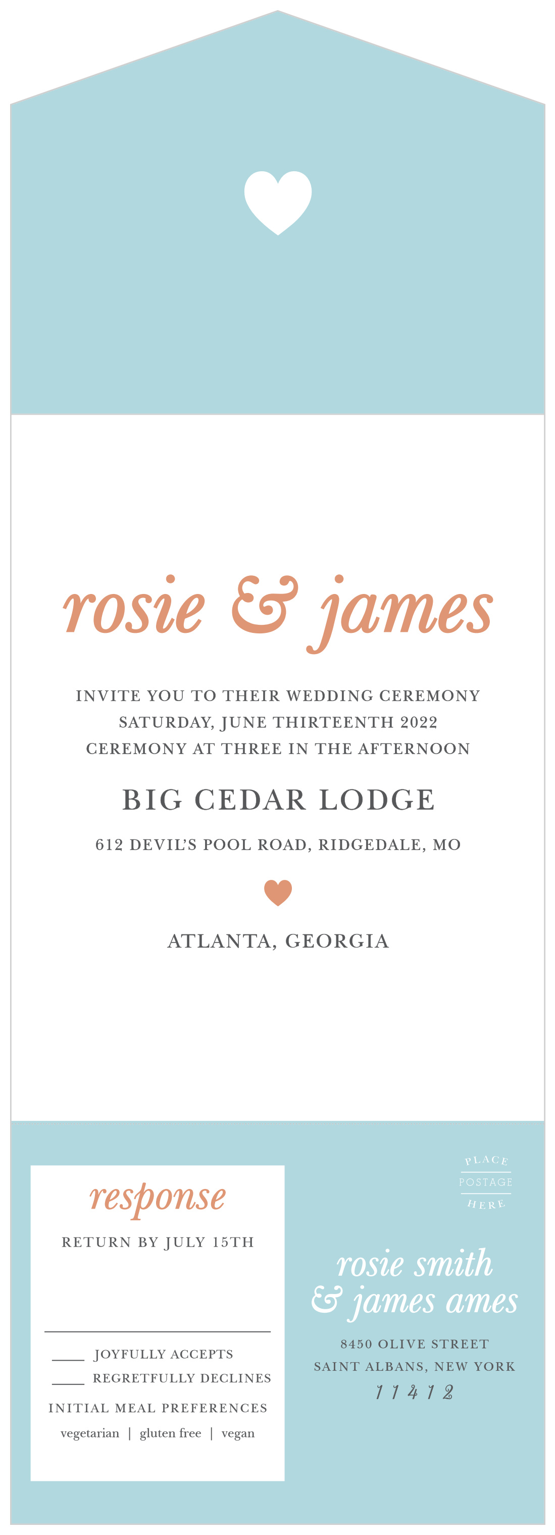Sophisticated Shimmer Seal & Send Wedding Invitations