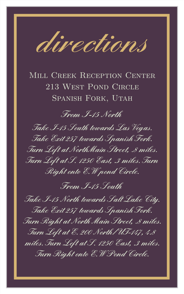 Golden Rings Direction Cards