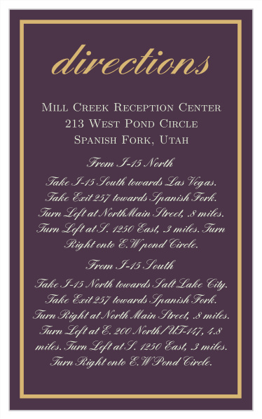 Golden Rings Direction Cards