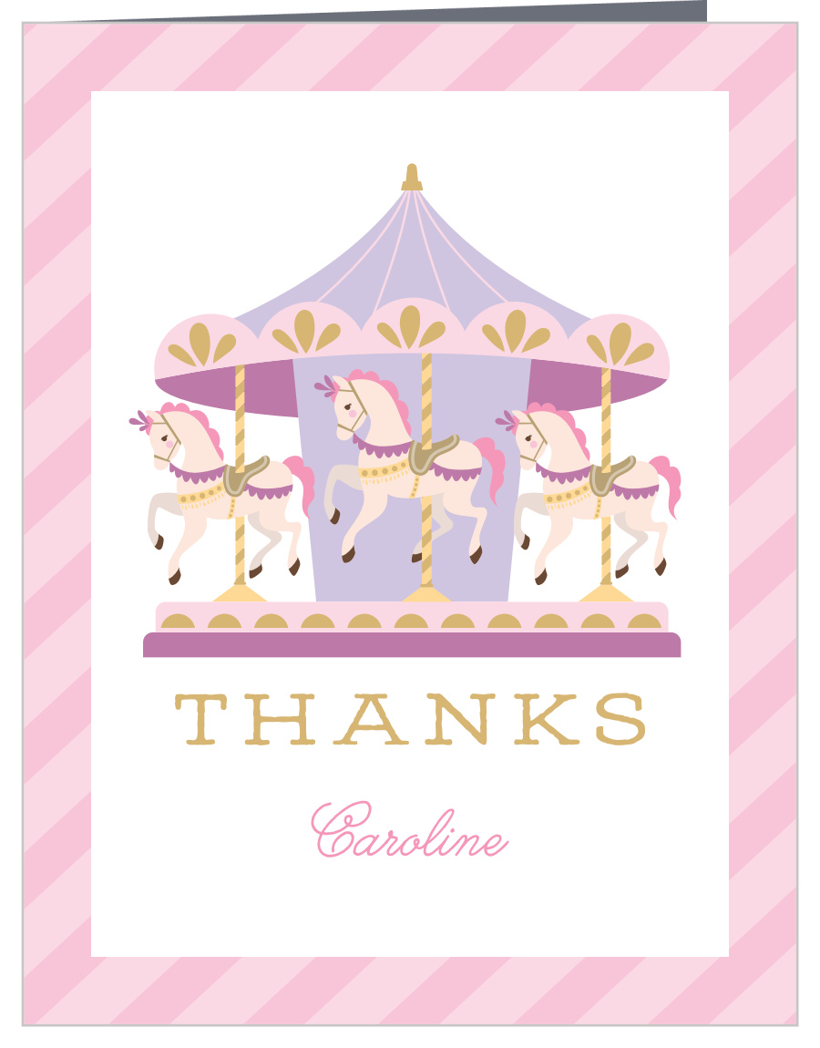 Cutest Carousel Baby Shower Thank You Cards