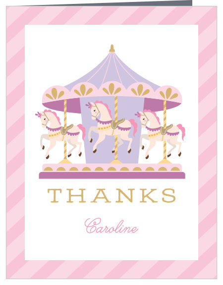 Cutest Carousel Baby Shower Thank You Cards