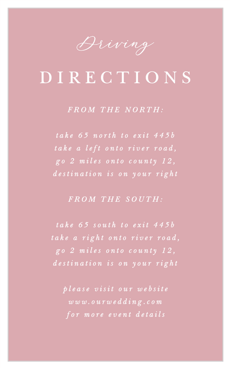 Elegant Gerber Daisy Direction Cards